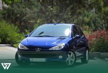 حجم قسمت‌های مختلف 206 تیپ 5