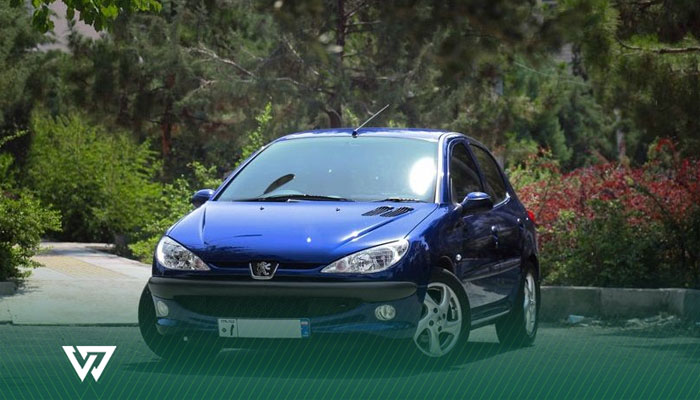 حجم قسمت‌های مختلف 206 تیپ 5