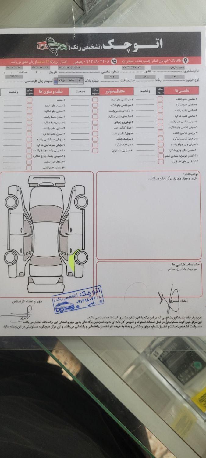 پژو 206 تیپ 2 - 1399