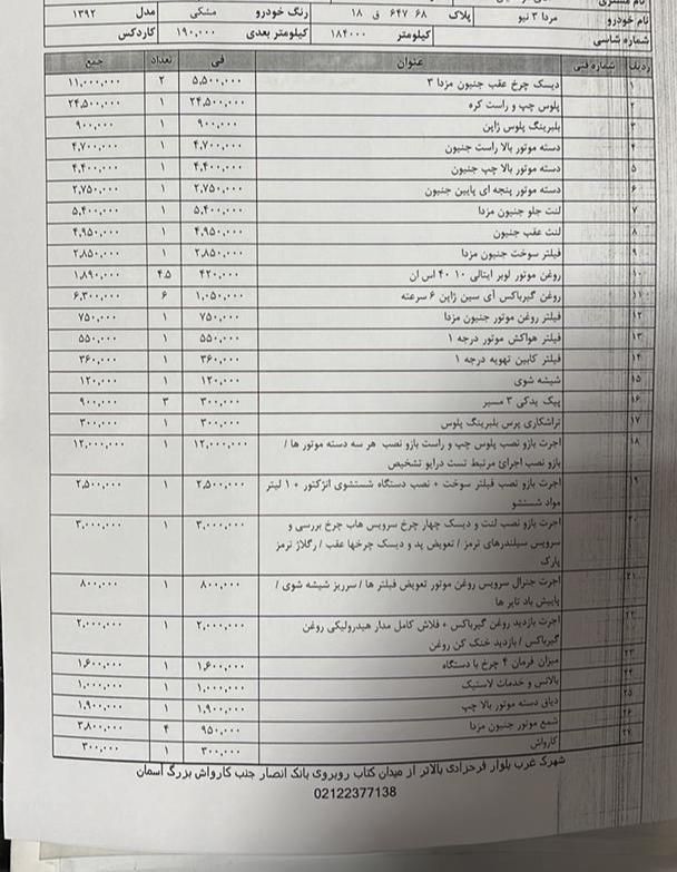 مزدا 3 جدید صندوق دار (مونتاژ) تیپ 3 - 2013