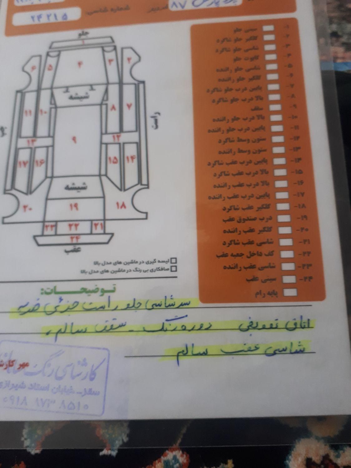 پژو پارس XU7ساده - 1387