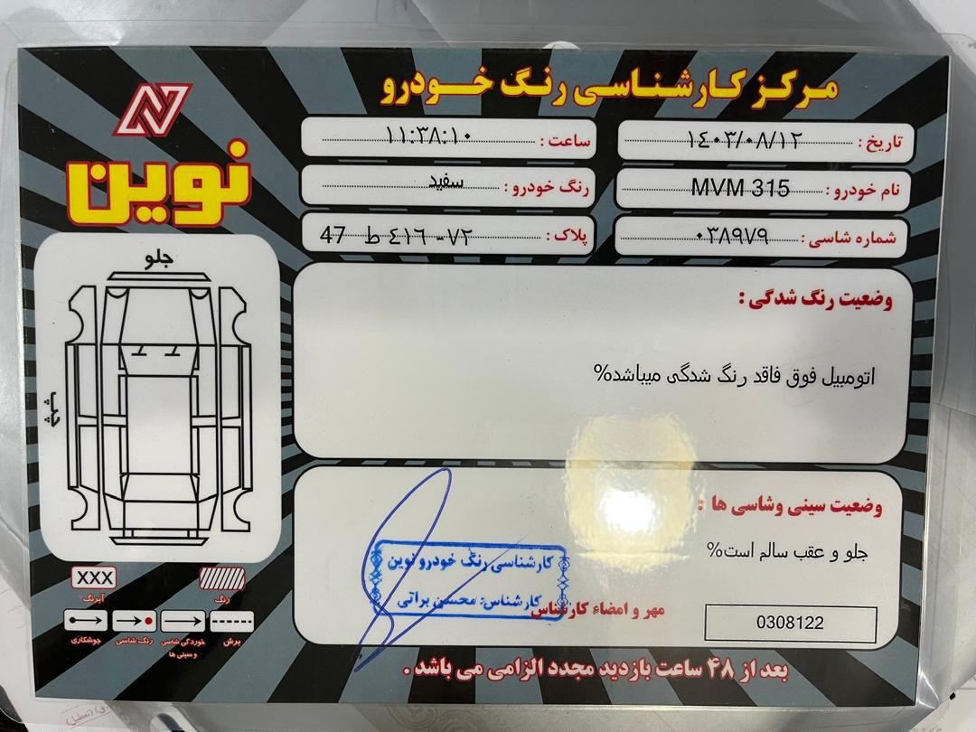 ام وی ام 315 هاچ بک اسپرت لاکچری - 2016