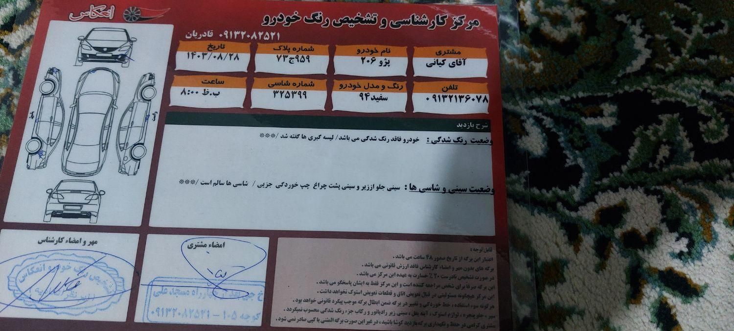 پژو 206 تیپ 5 - 1394