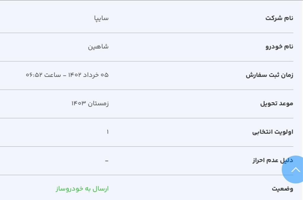 شاهین G دنده ای - 1403