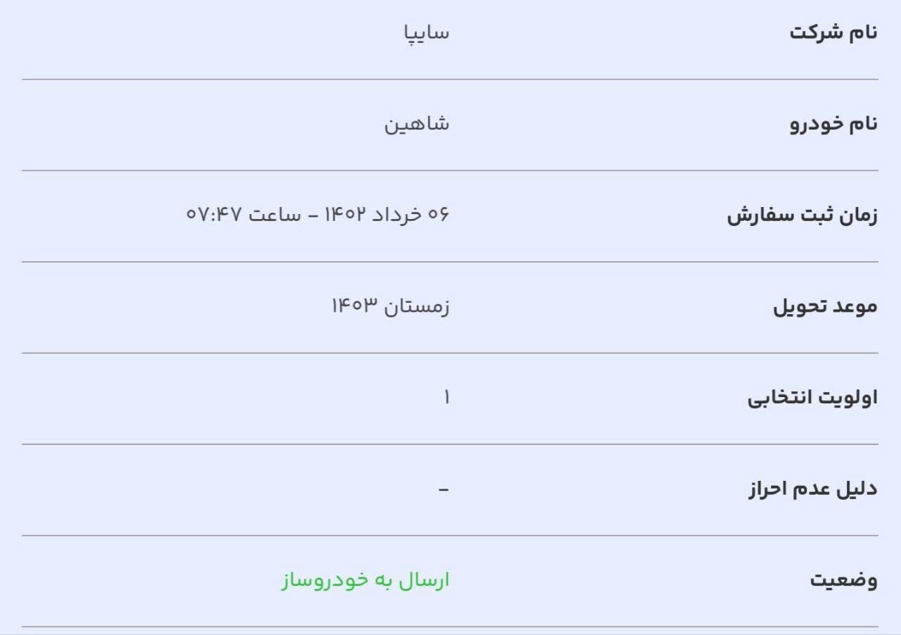 شاهین G دنده ای - 1403