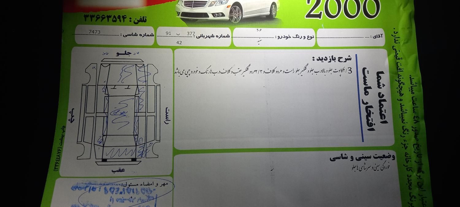 پژو 206 تیپ 2 - 1399