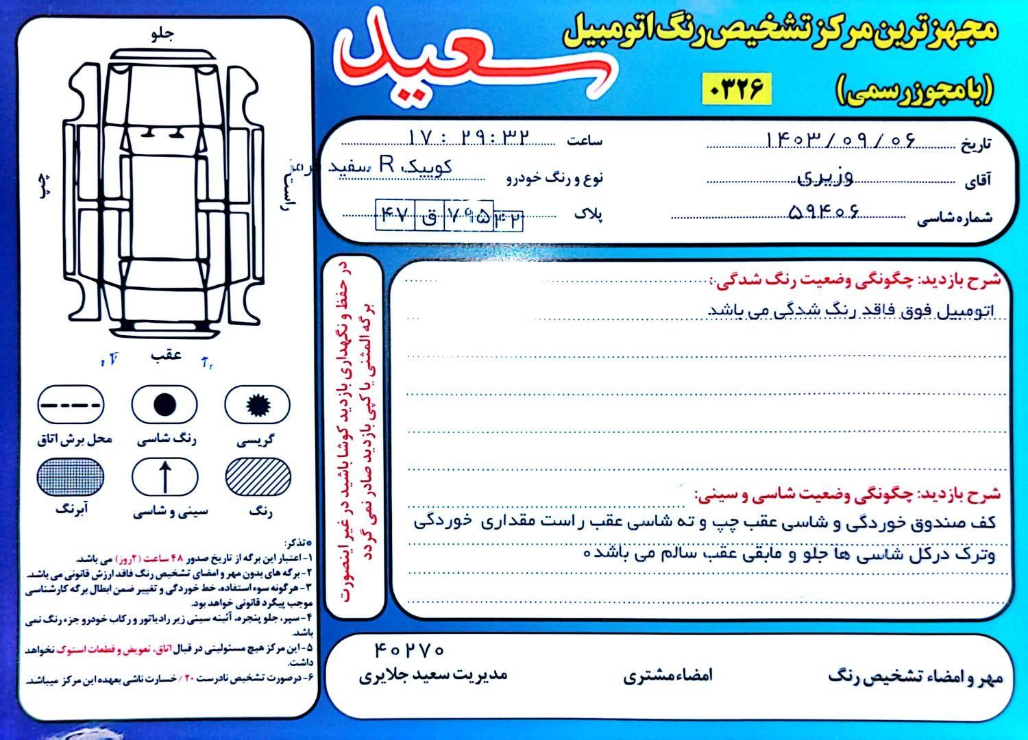 کوییک R دنده‌ای - 1401