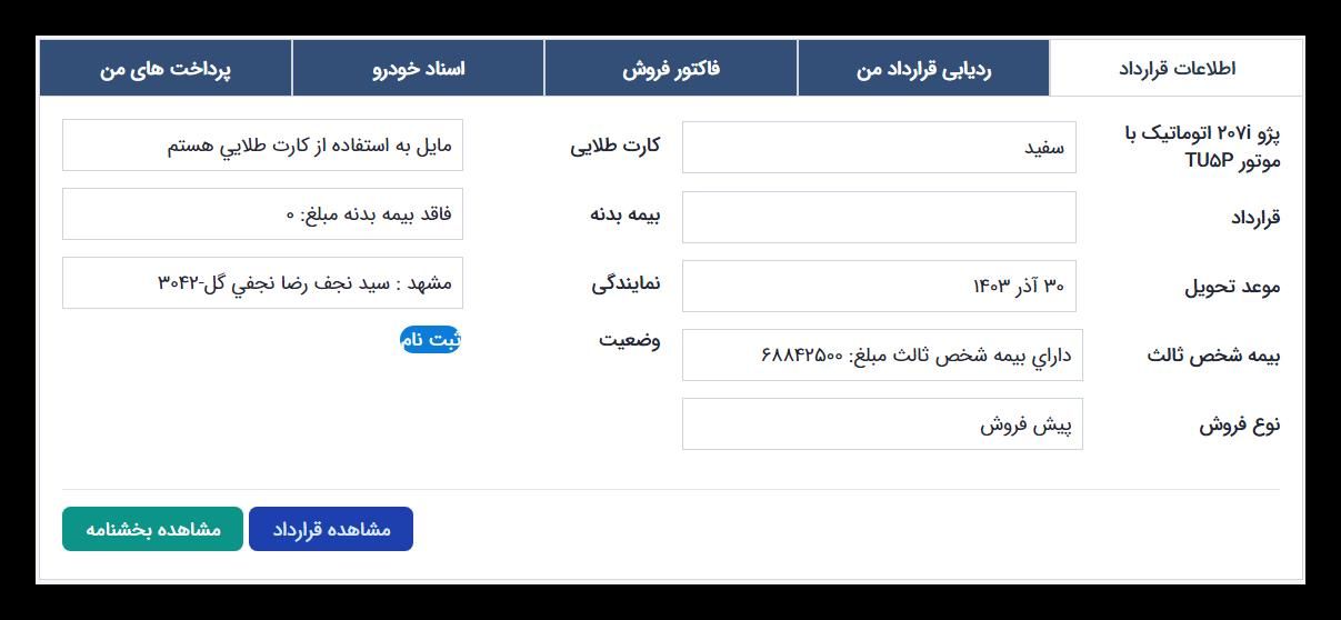 پژو 207 پانوراما اتوماتیک TU5P - 1403