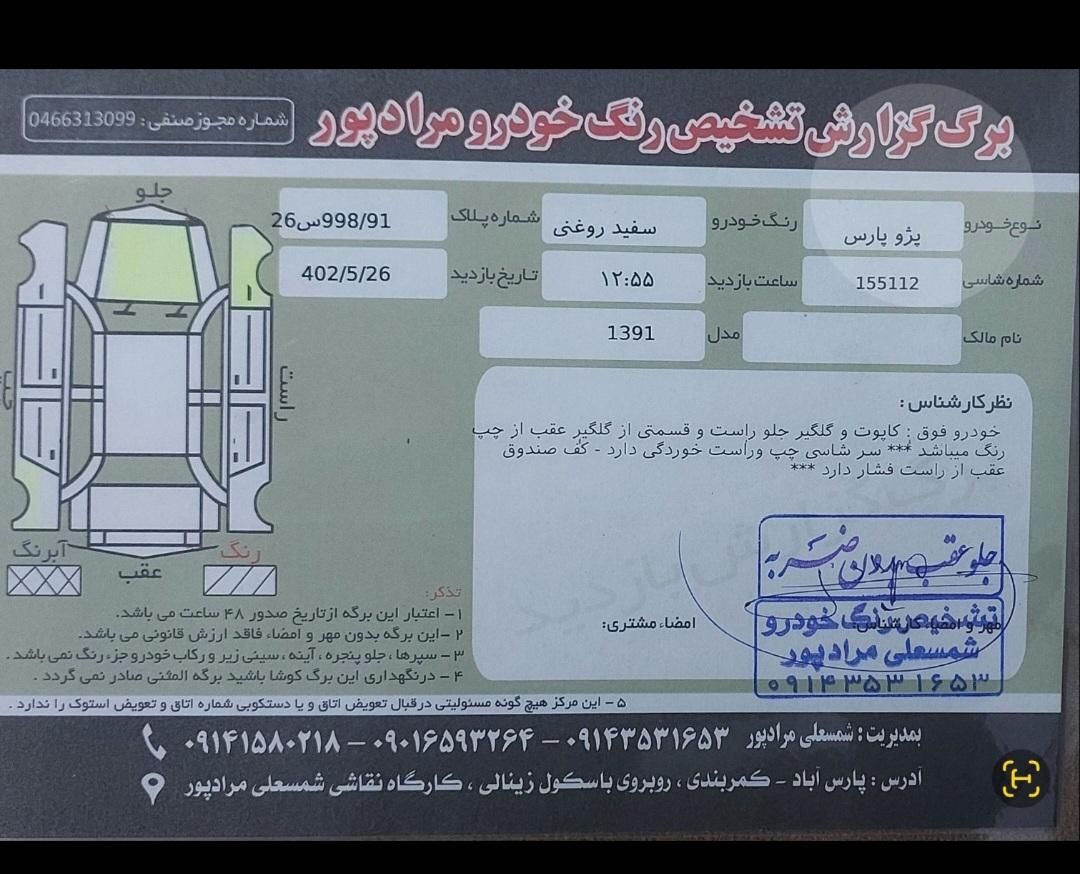 پژو پارس دوگانه سوز - 1391