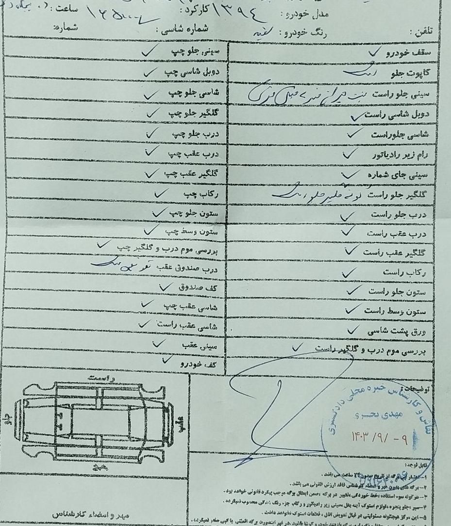 پژو پارس دوگانه سوز - 1394