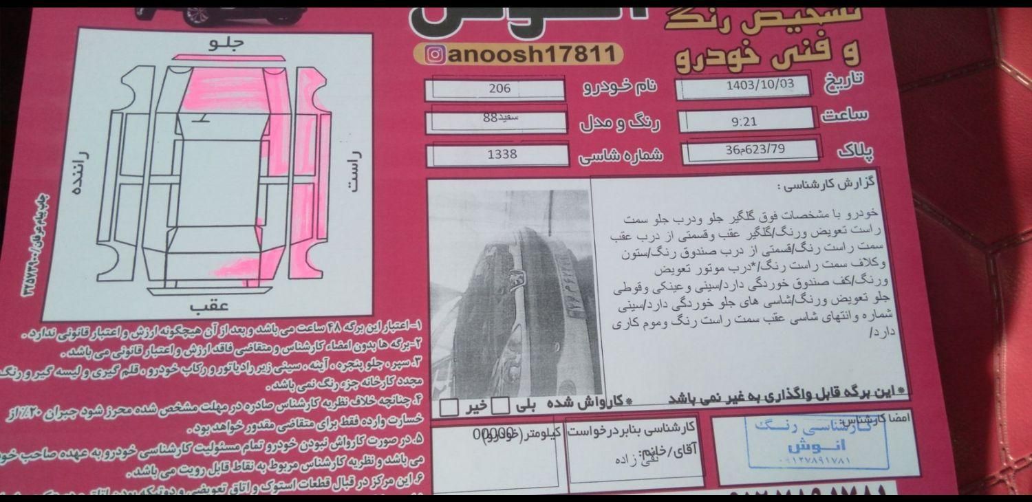 پژو 206 تیپ 2 - 1388