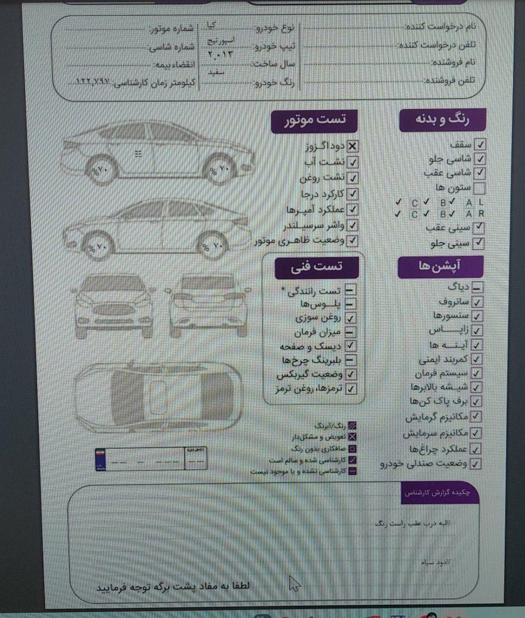 کیا اسپورتیج 4 سیلندر 2400cc - 2013