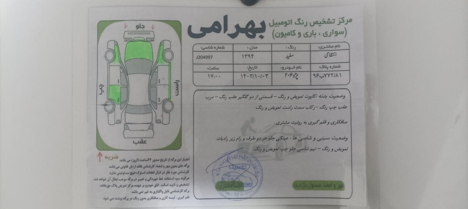 پژو 206 تیپ 2 - 1394