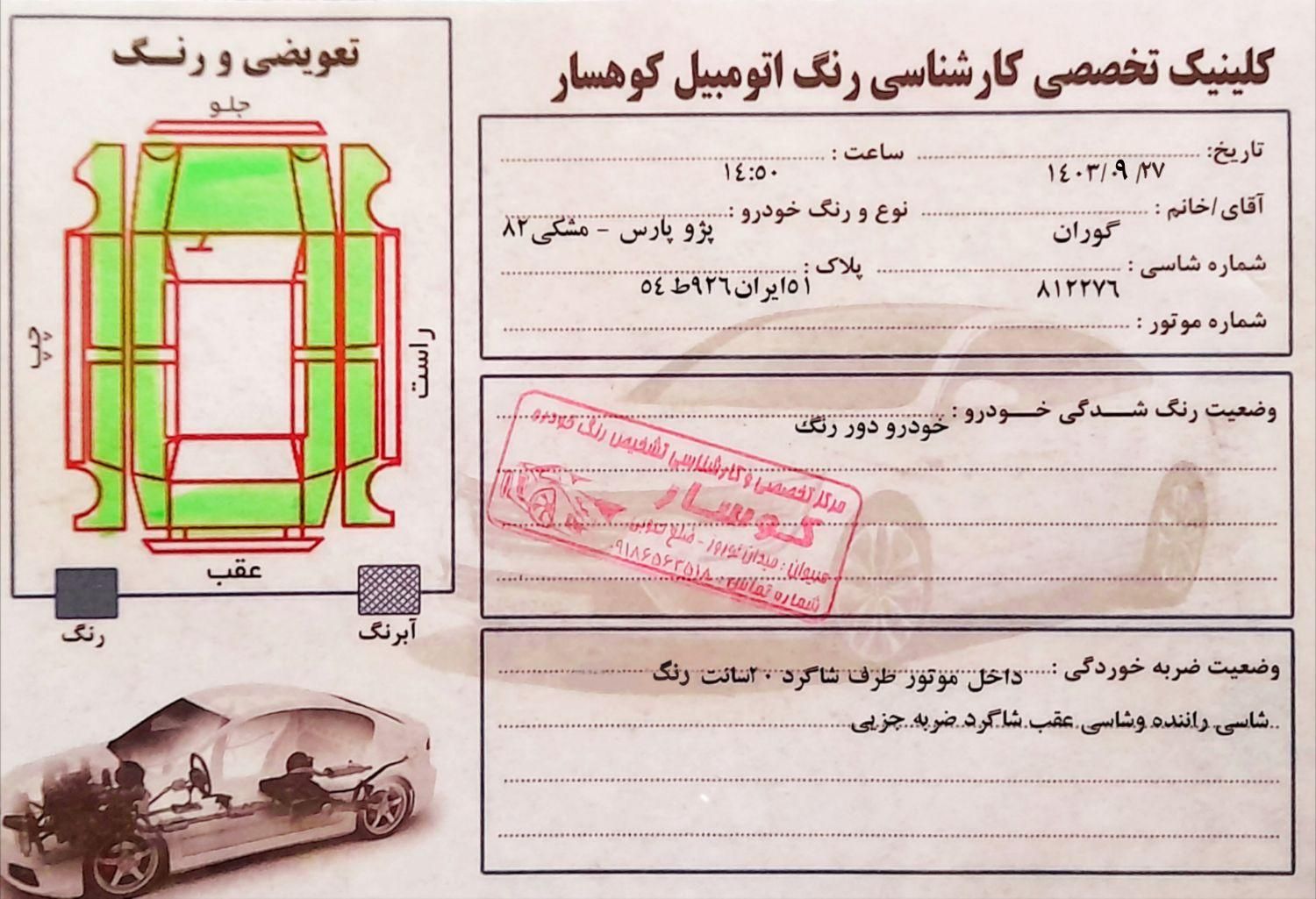 پژو پارس XU7ساده - 1382