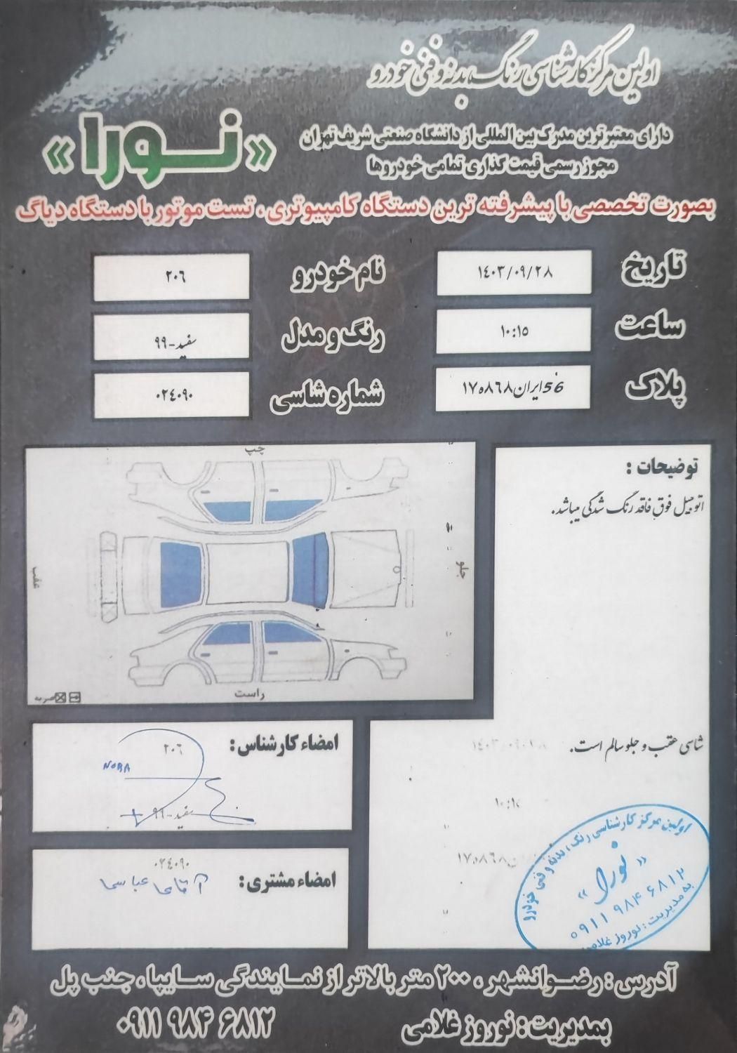 پژو 206 تیپ 2 - 1399