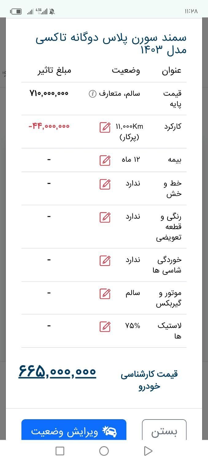 سمند سورن پلاس EF7 بنزینی - 1403