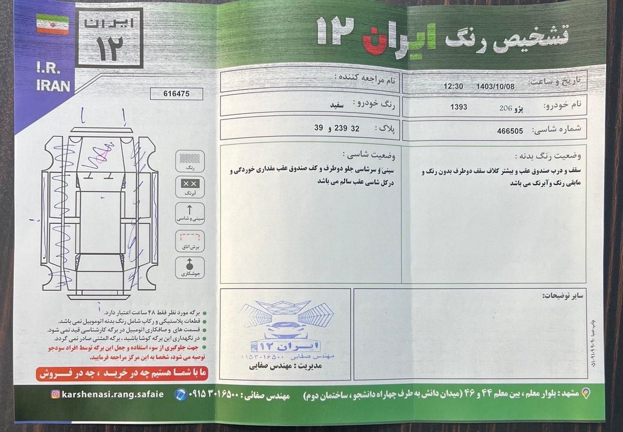 پژو 206 تیپ 5 - 1393