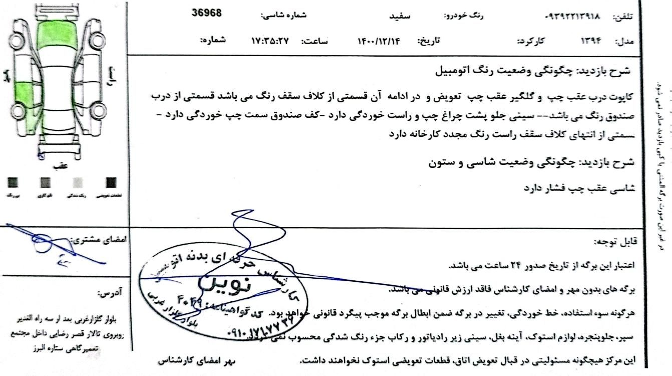 تیبا صندوق دار SX - 1394