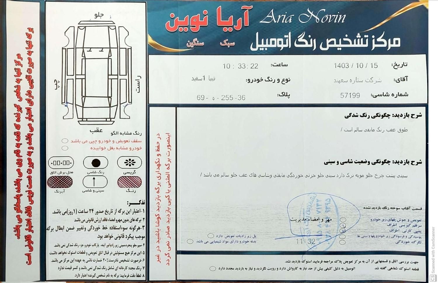 تیبا صندوق دار SX دوگانه سوز - 1396