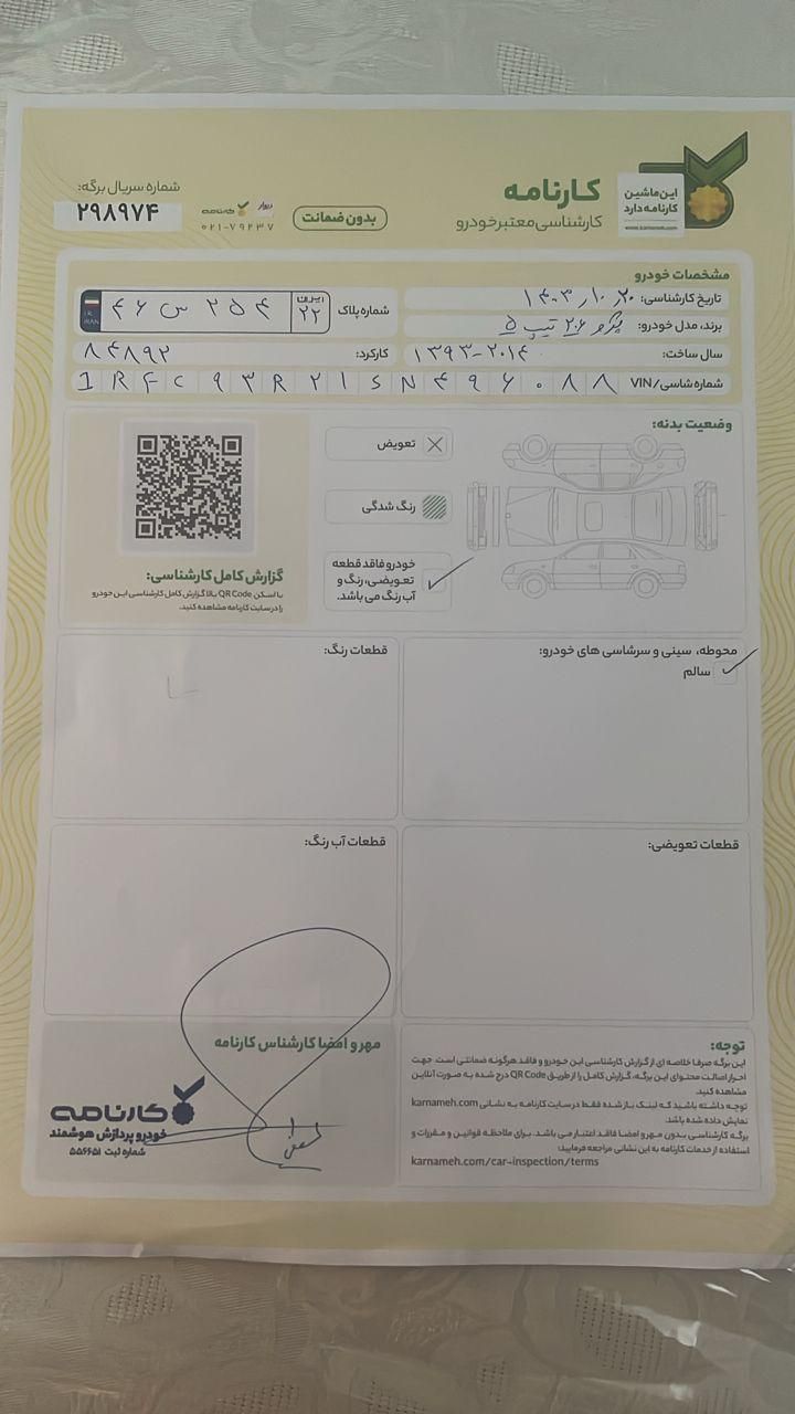 پژو 206 تیپ 5 - 1393