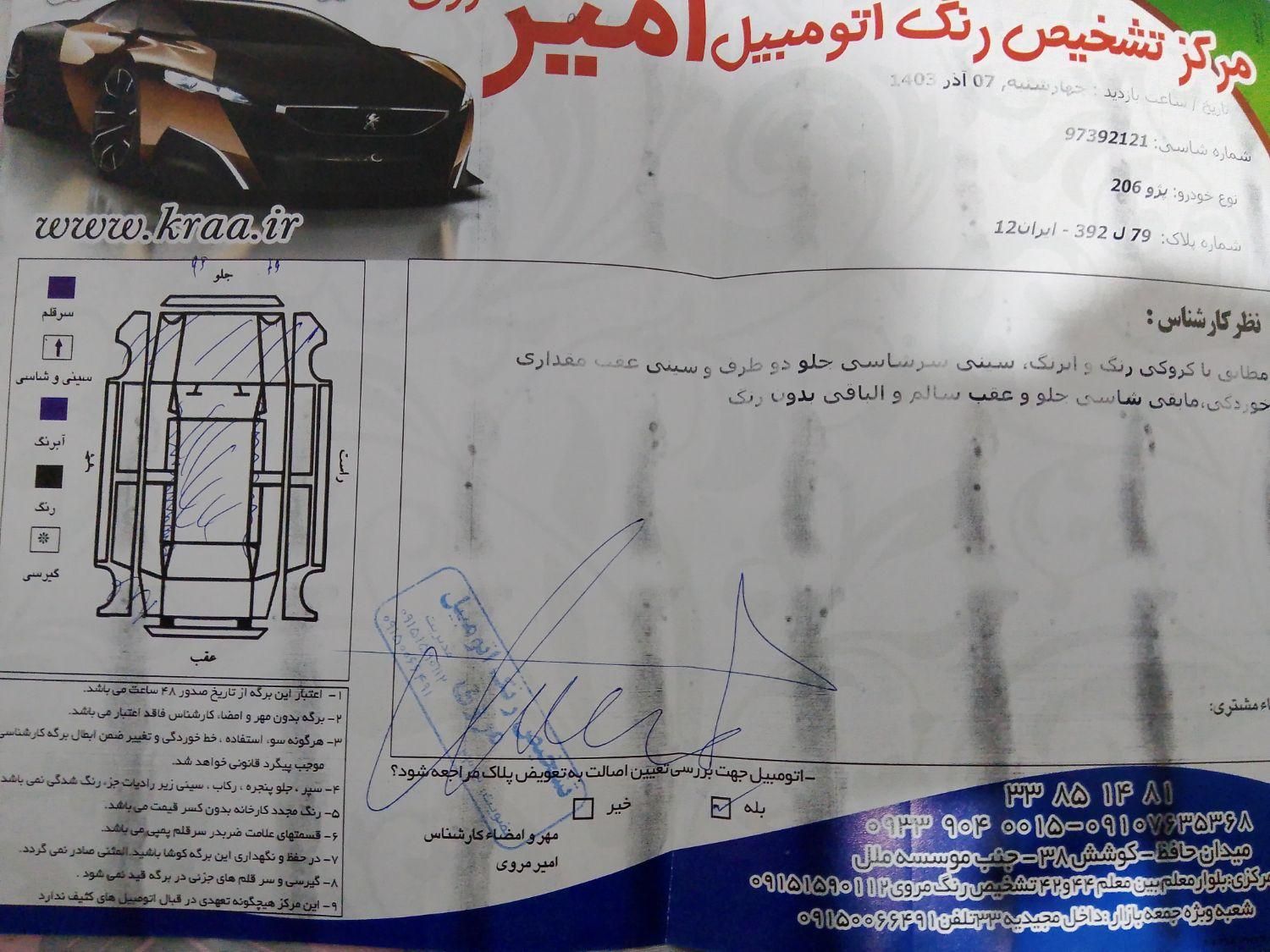 پژو 206 تیپ 2 - 1399