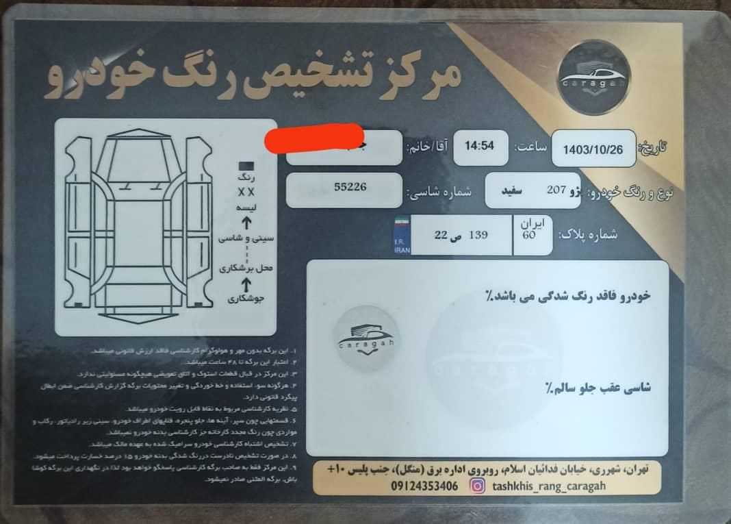 پژو 207 دنده‌ای با موتور TU3 - 1403