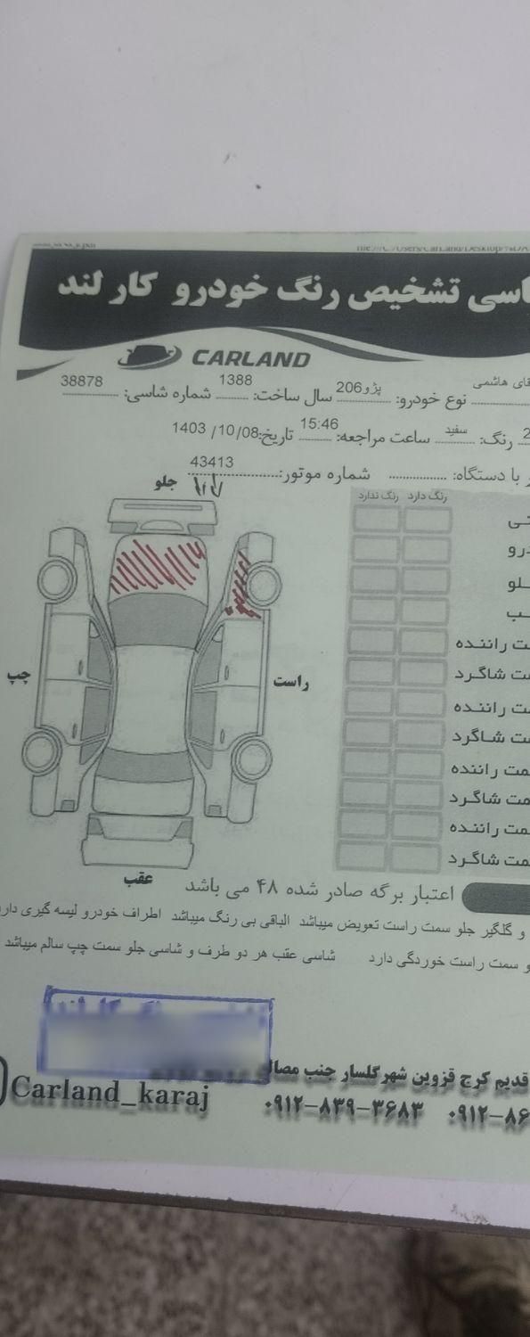 پژو 206 تیپ 3 - 1388