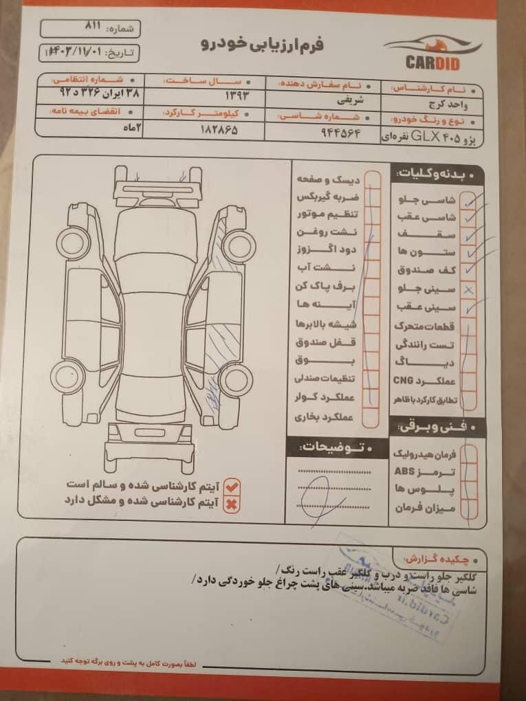 پژو 405 GLX - دوگانه سوز - 1393