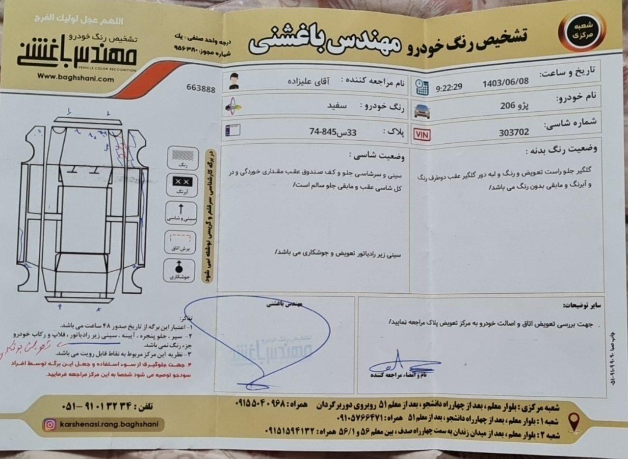 پژو 206 تیپ 5 - 1394