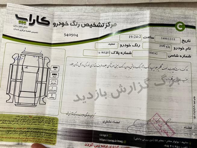 پژو 206 تیپ 2 - 1395