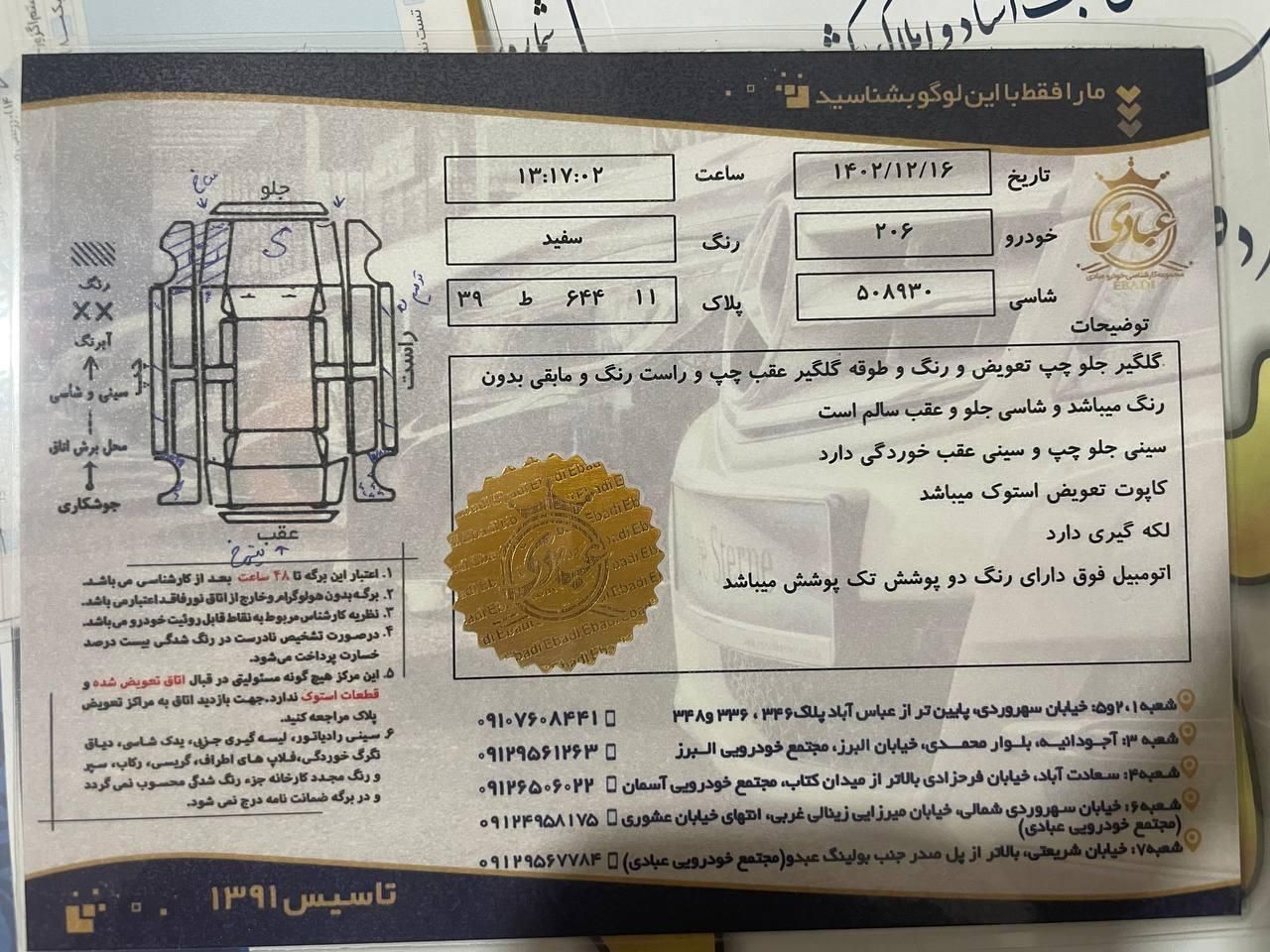 پژو 206 تیپ 5 - 1393