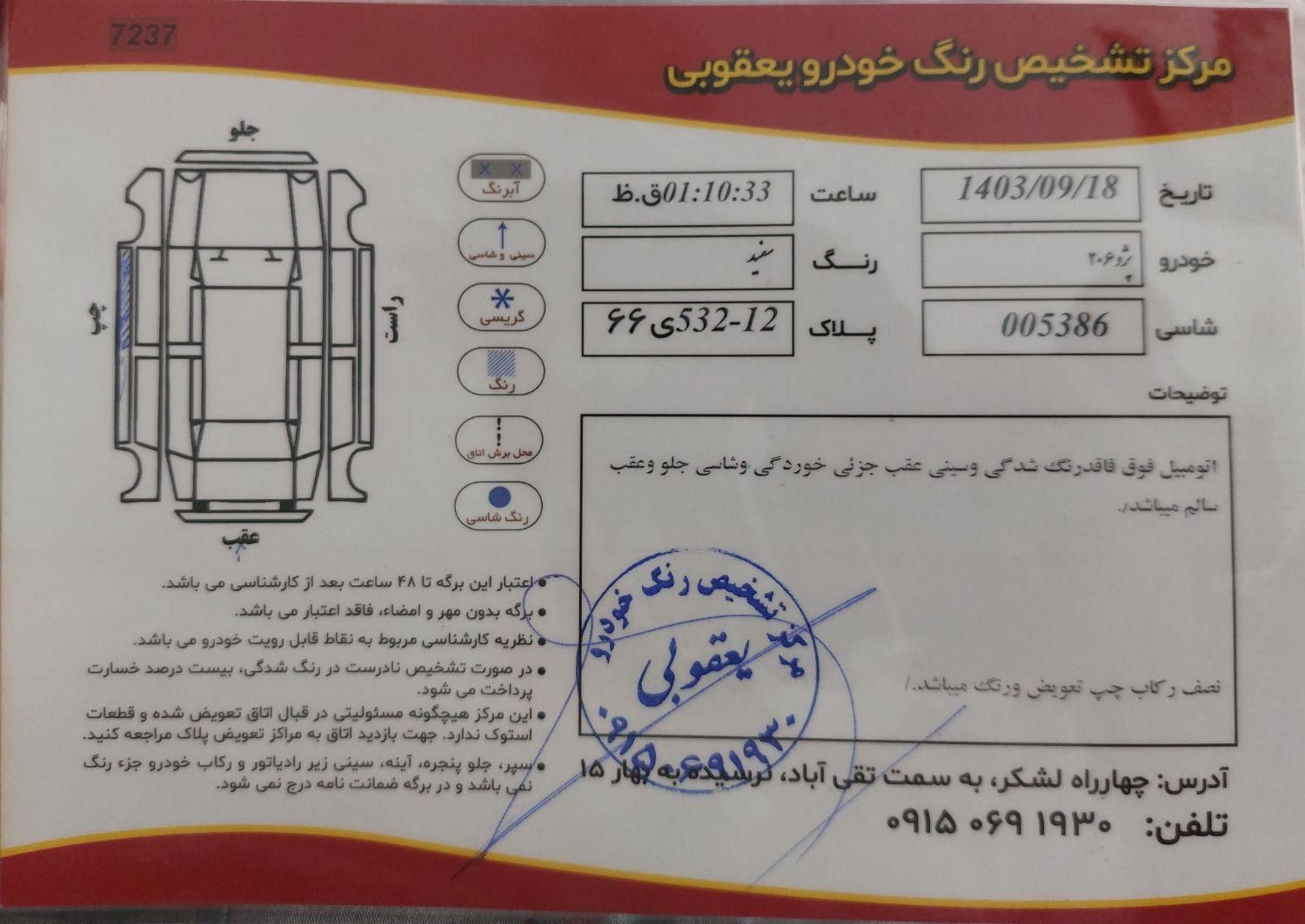 پژو 206 تیپ 2 - 1399