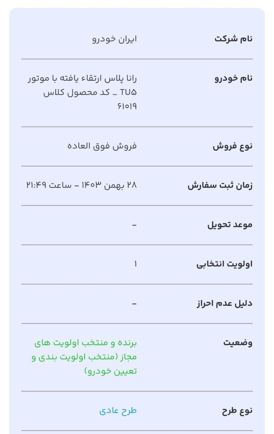 رانا پلاس دنده‌ای - 1403