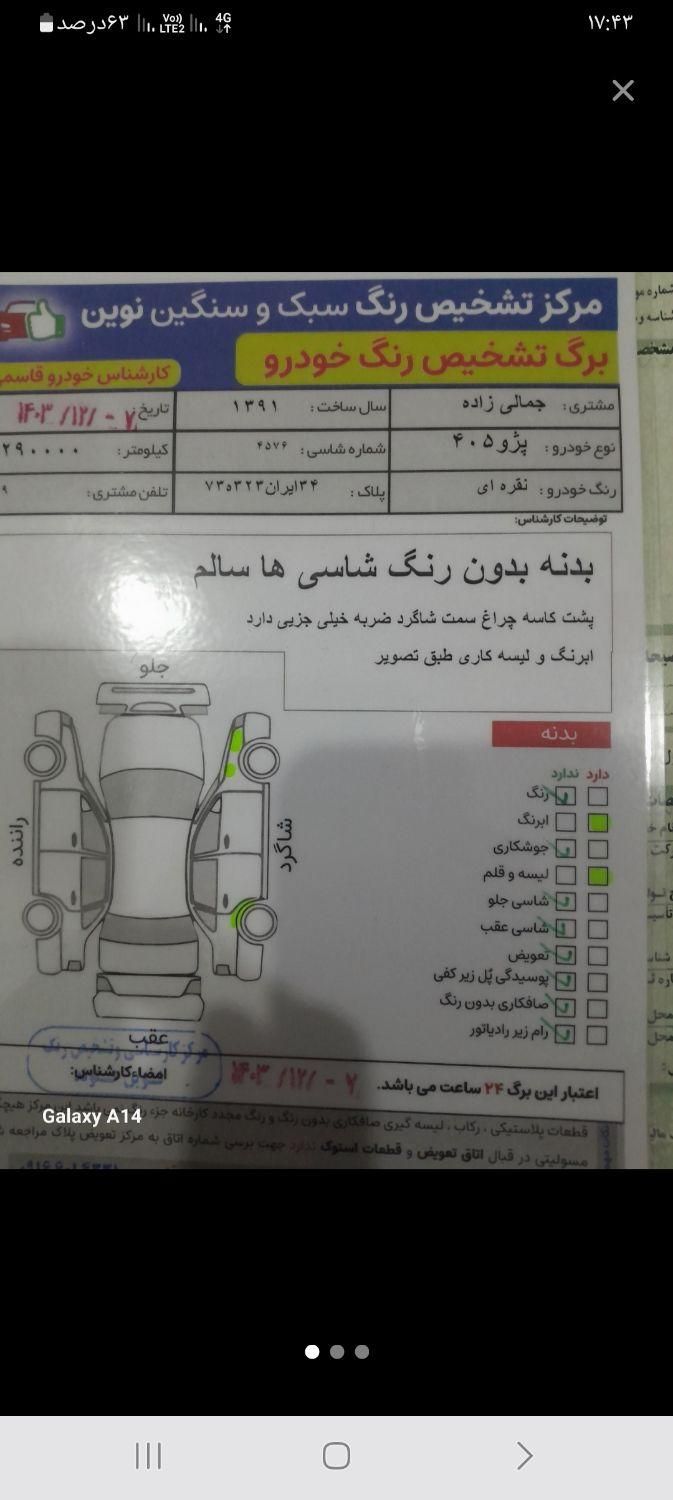 پژو 405 GLX - دوگانه سوز - 1391