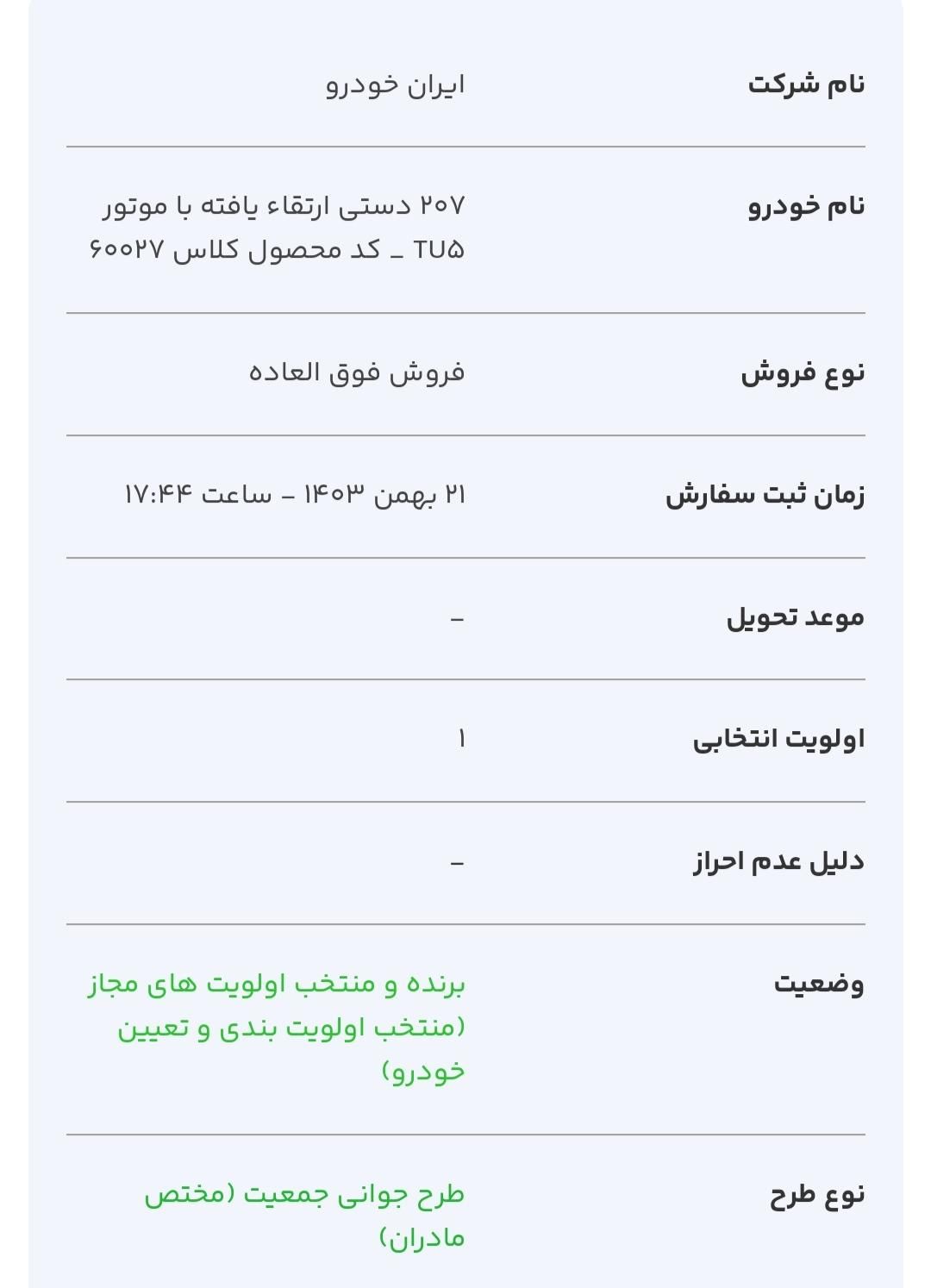 پژو 207 پانوراما اتوماتیک TU5P - 1403