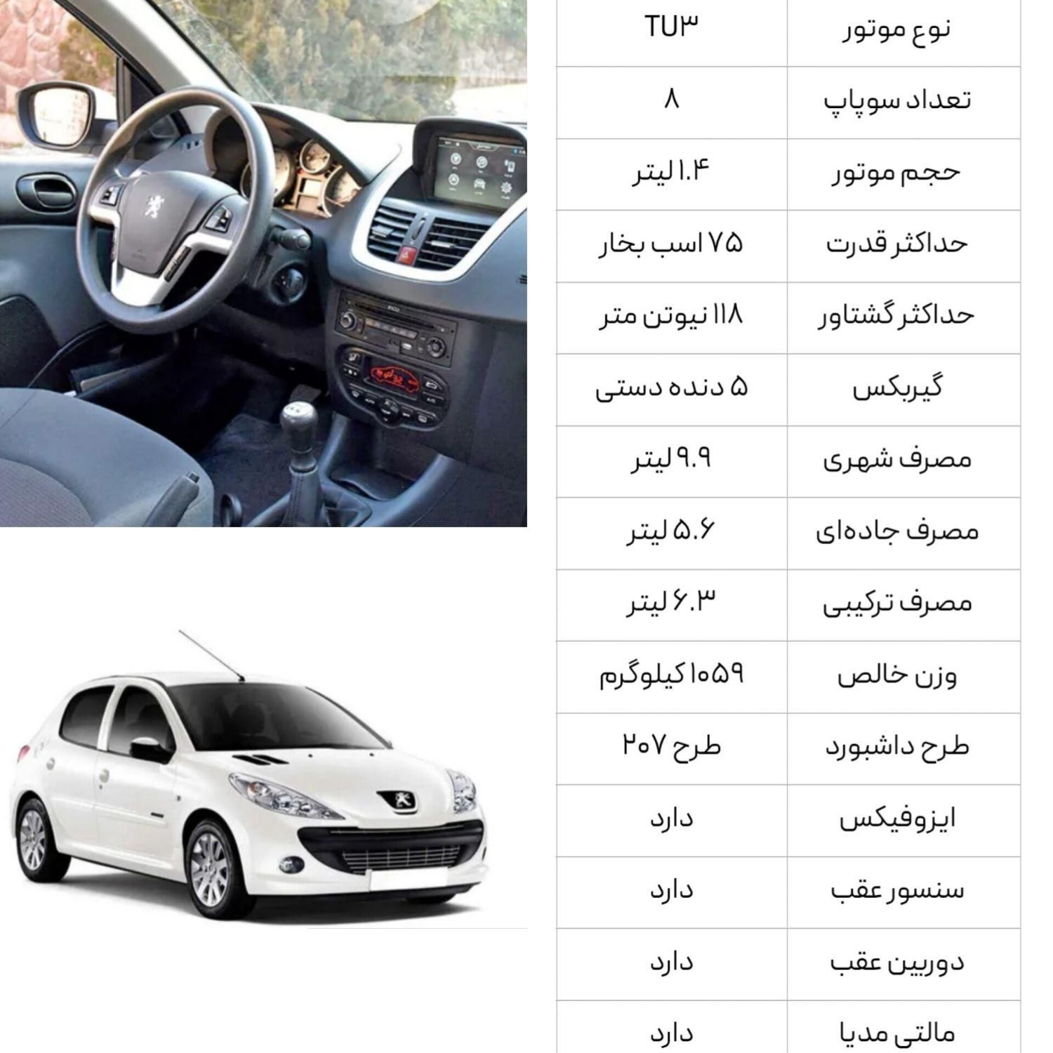 پژو 207 دنده‌ای با موتور TU3 - 1403