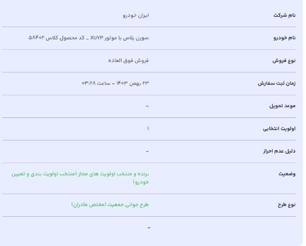 سمند سورن پلاس EF7 بنزینی - 1403