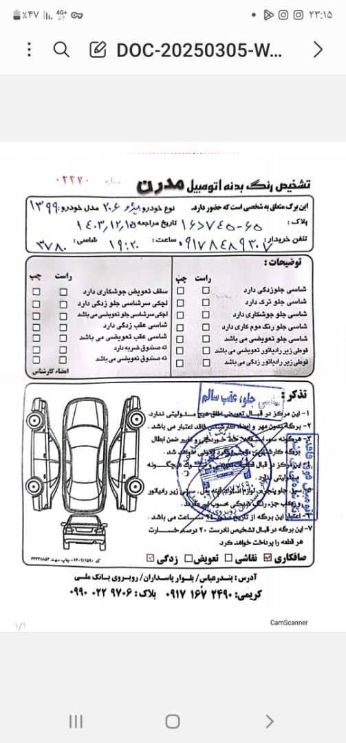 پژو 206 تیپ 2 - 1399