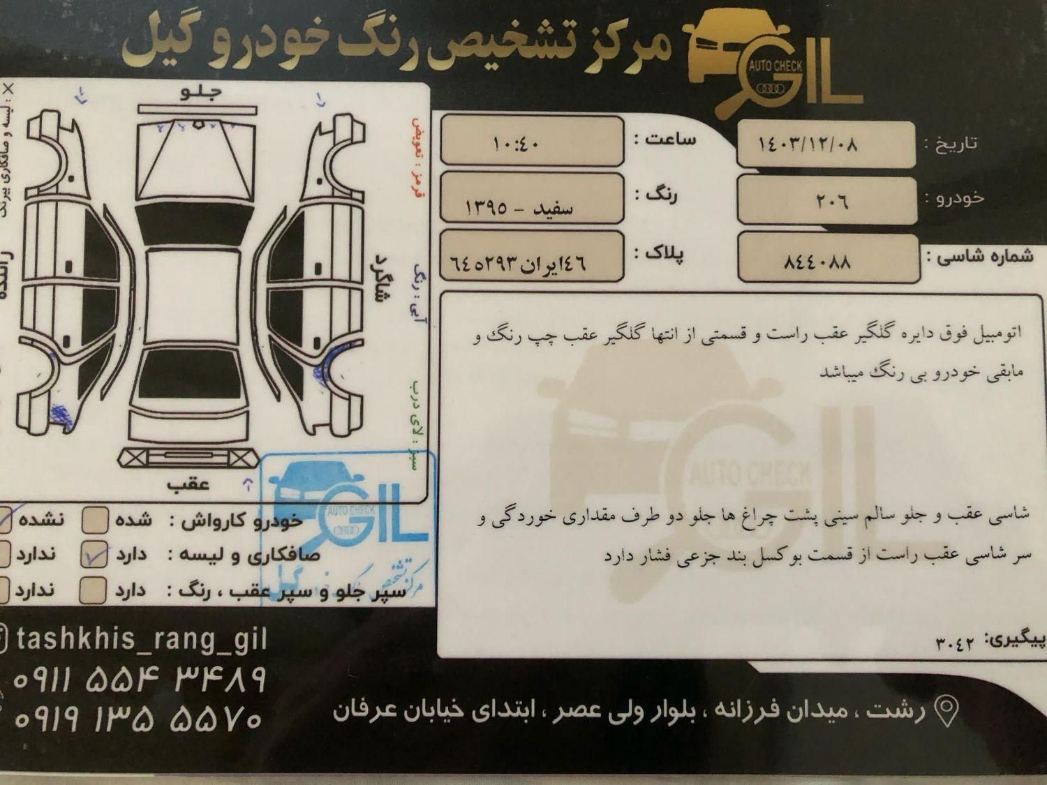 پژو 206 تیپ 2 - 1395