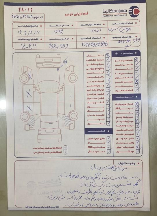 ام وی ام 315 هاچ بک ساده دنده ای - 2015