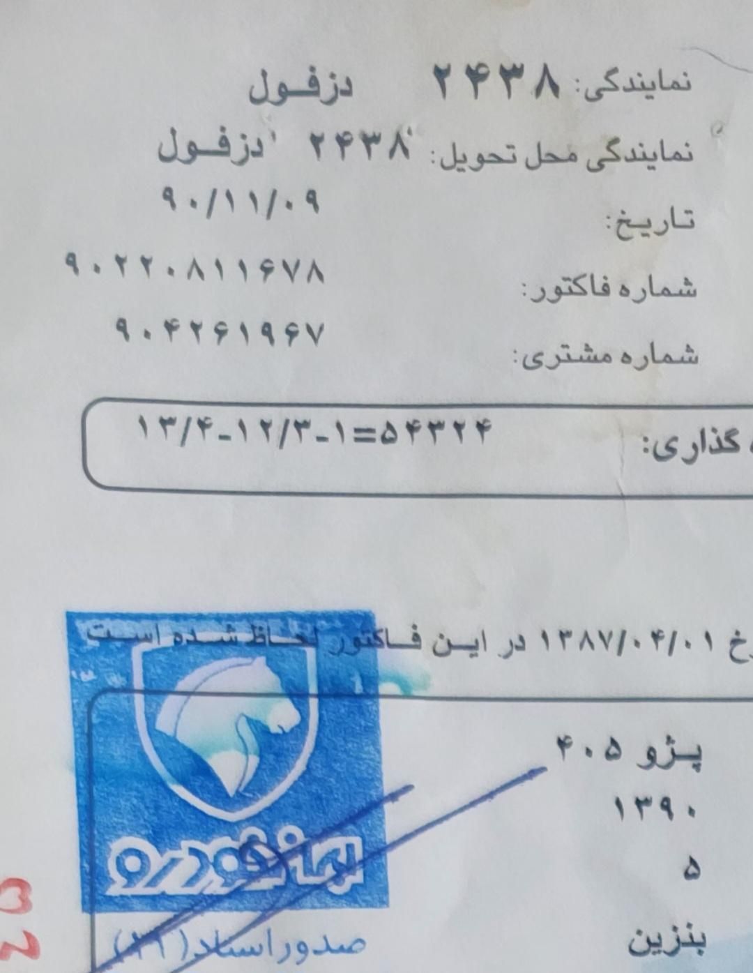 پژو 405 SLX بنزینی TU5 - 1390
