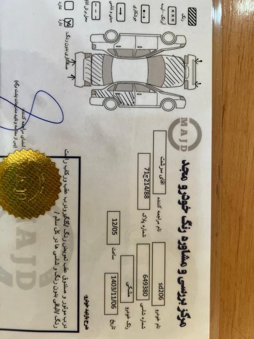پژو 206 SD v8 - 1393