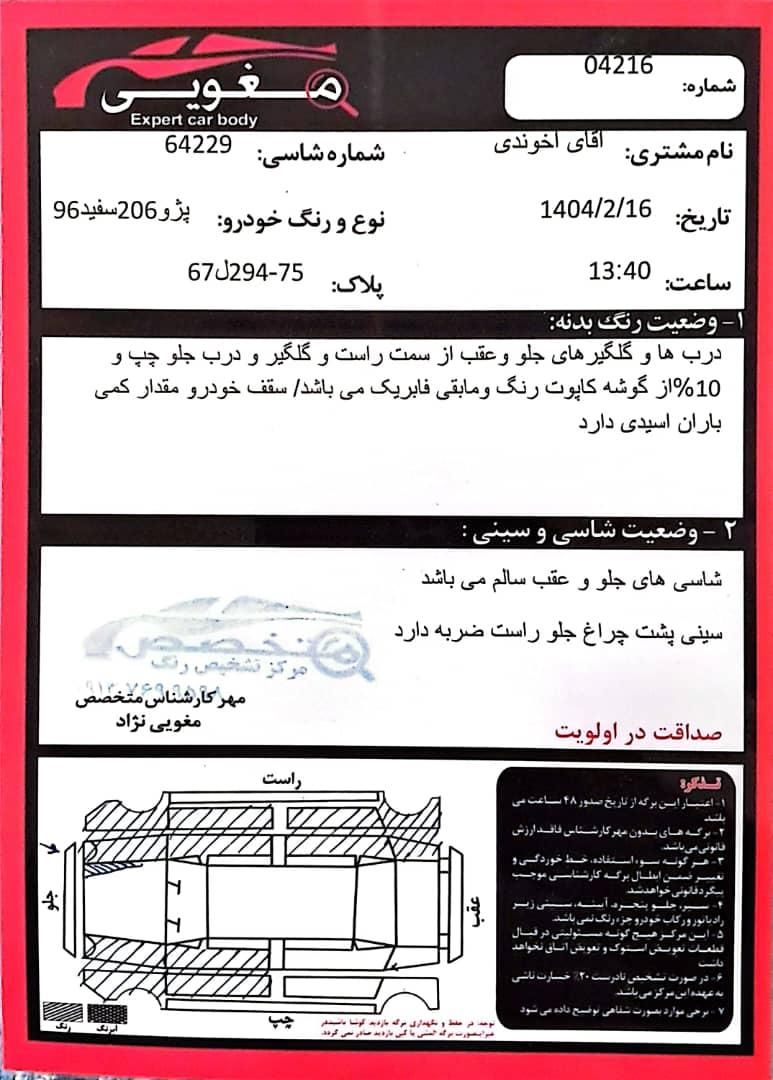 پژو 206 تیپ 3 - 1396