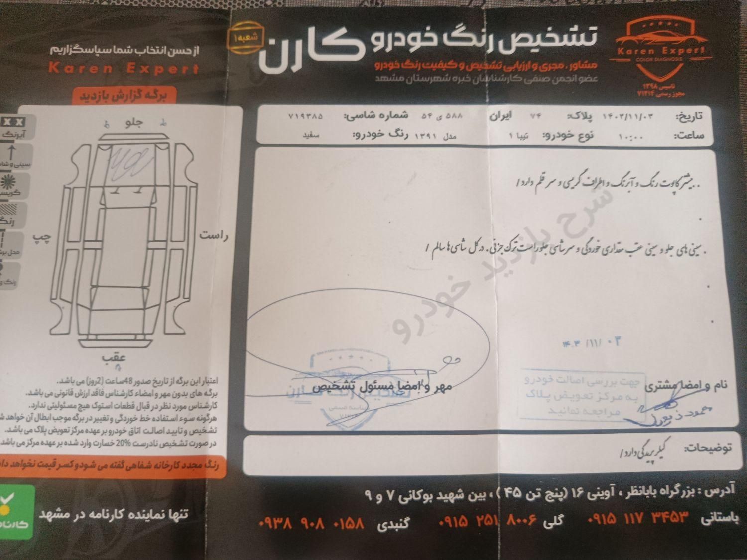 تیبا صندوق دار EX - 1391
