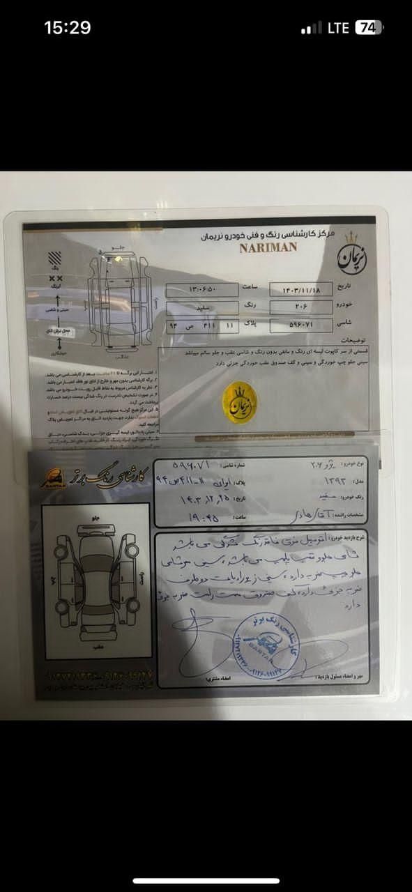 پژو 206 تیپ 2 - 1393