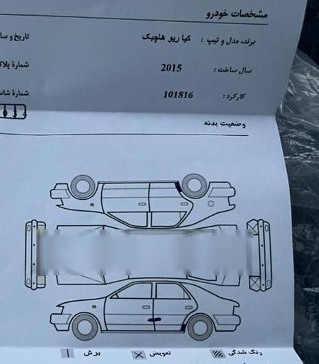 کیا ریو هاچ بک فول UB - 2015