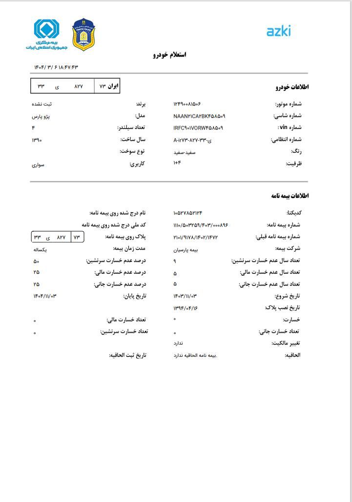 پژو پارس دوگانه سوز - 1390