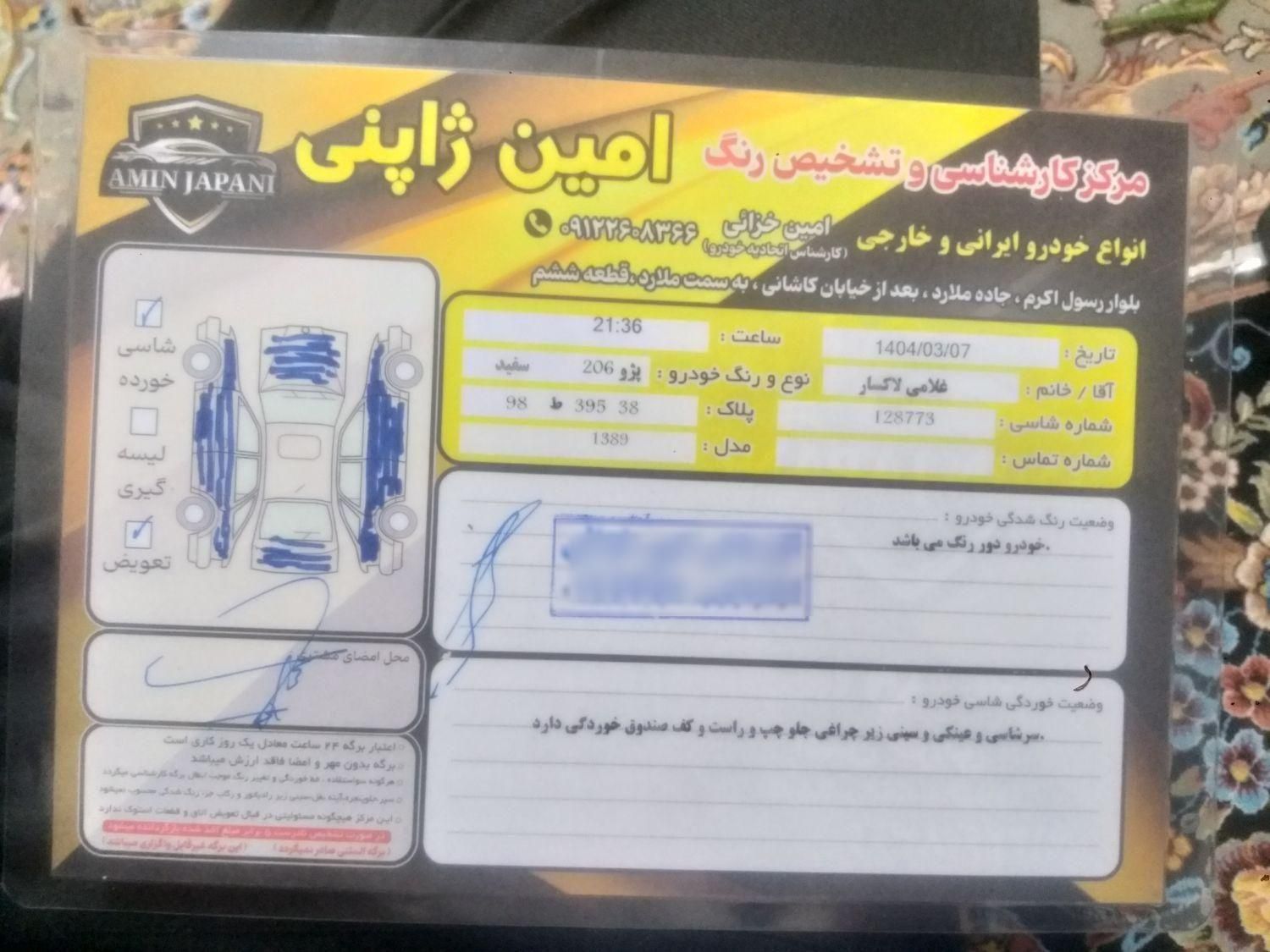 پژو 206 تیپ 3 - 1389