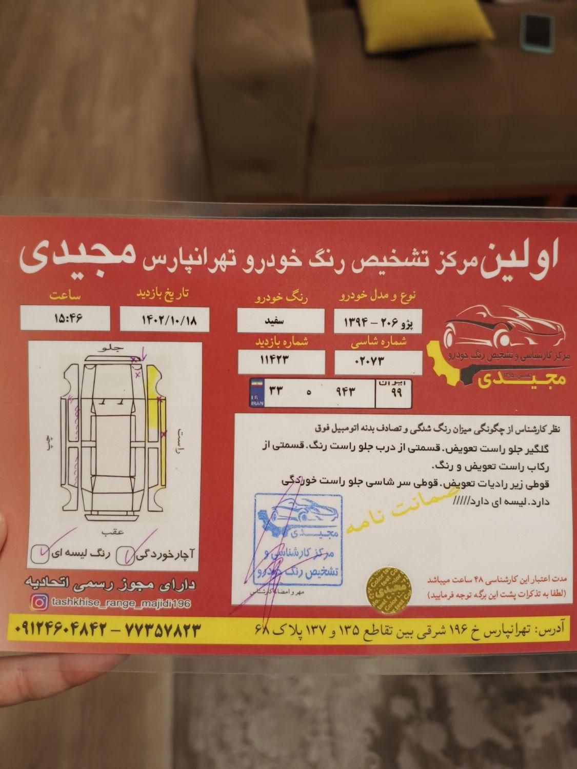پژو 206 تیپ 5 - 1394