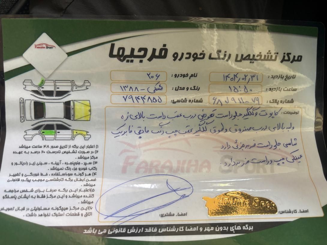 پژو 206 تیپ 2 - 1388